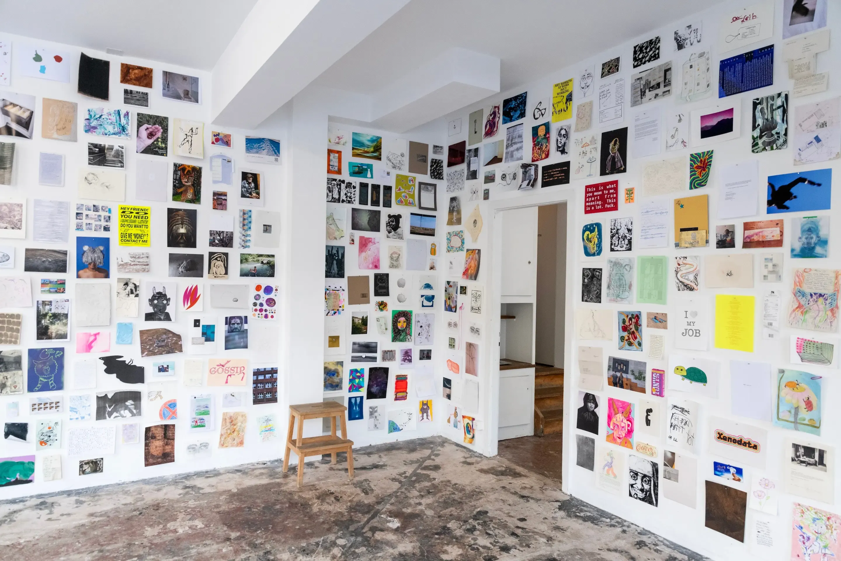 Letters at the exhibition space.